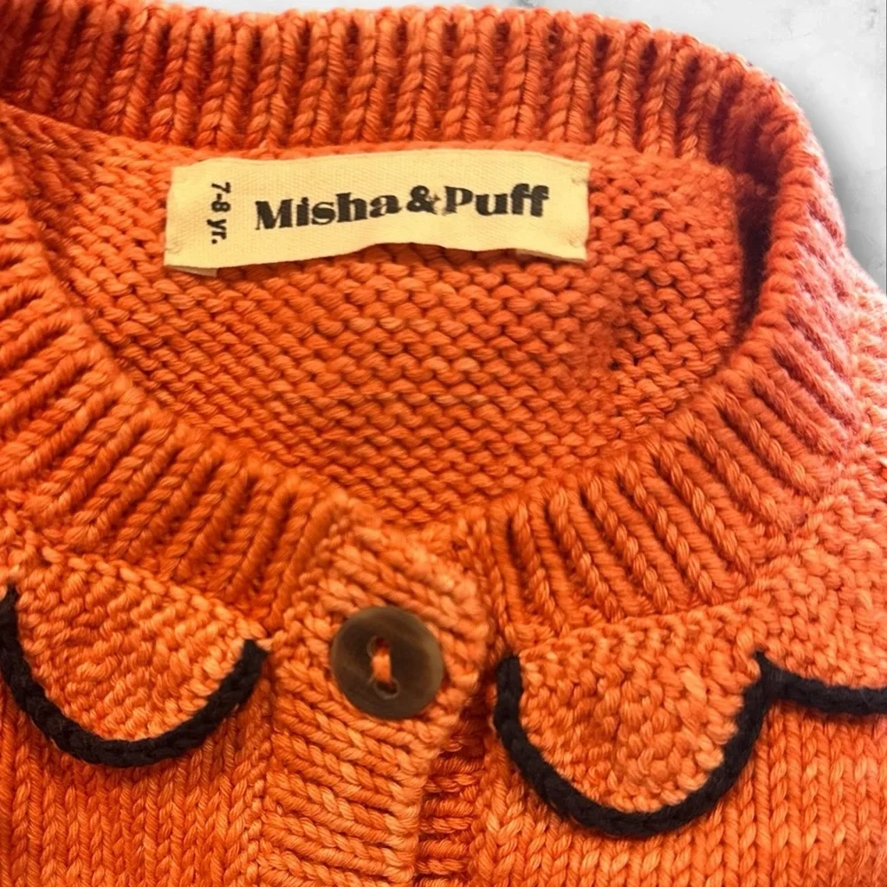 Misha & Puff Melon Cardigan with Scalloped Collar‎ 7-8